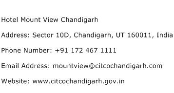 Hotel Mount View Chandigarh Address Contact Number