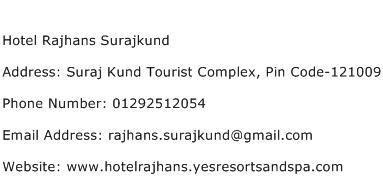 Hotel Rajhans Surajkund Address Contact Number