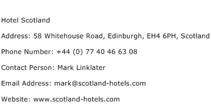 Hotel Scotland Address Contact Number