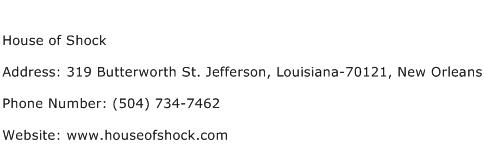 House of Shock Address Contact Number