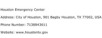 Houston Emergency Center Address Contact Number