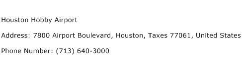 Houston Hobby Airport Address Contact Number