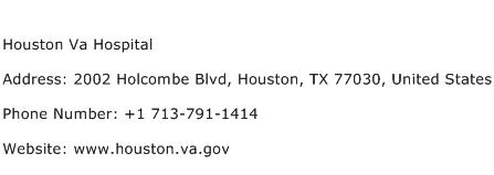 Houston Va Hospital Address Contact Number