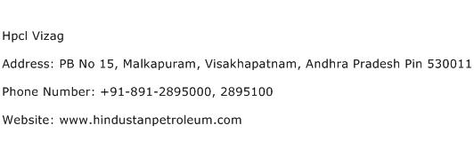 Hpcl Vizag Address Contact Number