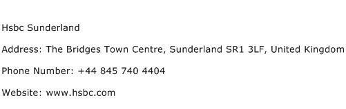 Hsbc Sunderland Address Contact Number