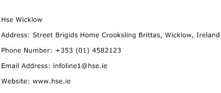 Hse Wicklow Address Contact Number