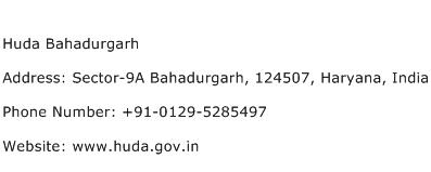 Huda Bahadurgarh Address Contact Number