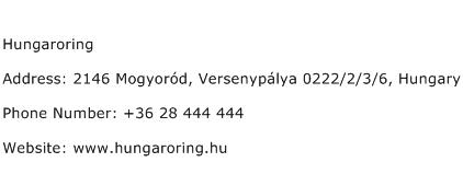 Hungaroring Address Contact Number