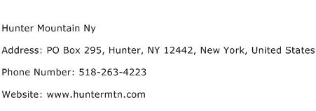 Hunter Mountain Ny Address Contact Number