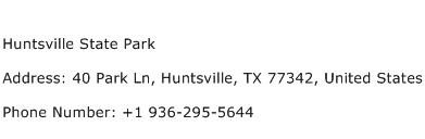 Huntsville State Park Address Contact Number