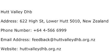 Hutt Valley Dhb Address Contact Number