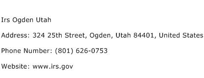 IRS Ogden Utah Address Contact Number