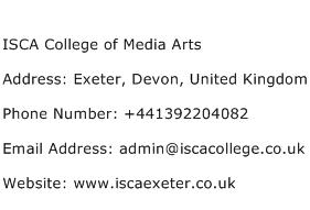 ISCA College of Media Arts Address Contact Number