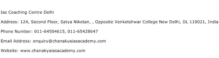 Ias Coaching Centre Delhi Address Contact Number