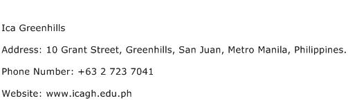 Ica Greenhills Address Contact Number