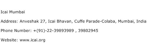 Icai Mumbai Address Contact Number