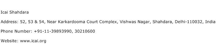 Icai Shahdara Address Contact Number