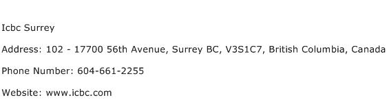 Icbc Surrey Address Contact Number