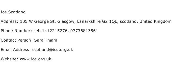 Ice Scotland Address Contact Number