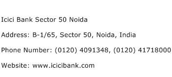 Icici Bank Sector 50 Noida Address Contact Number