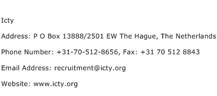 Icty Address Contact Number