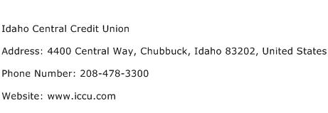 Idaho Central Credit Union Address Contact Number
