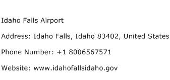 Idaho Falls Airport Address Contact Number