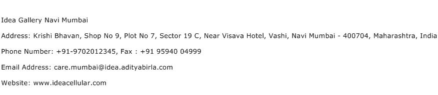 Idea Gallery Navi Mumbai Address Contact Number