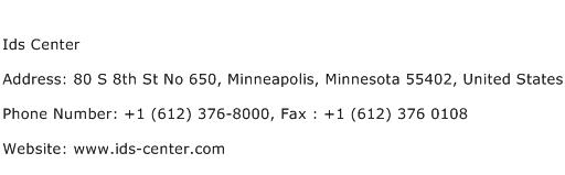 Ids Center Address Contact Number