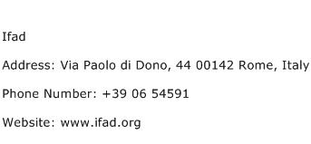 Ifad Address Contact Number