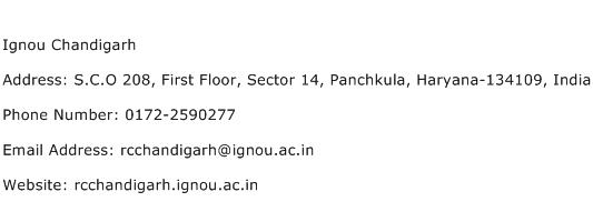 Ignou Chandigarh Address Contact Number