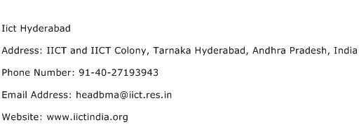 Iict Hyderabad Address Contact Number