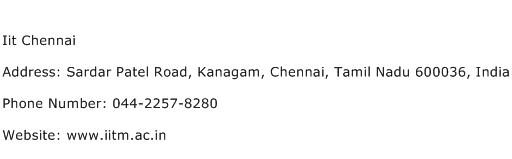 Iit Chennai Address Contact Number