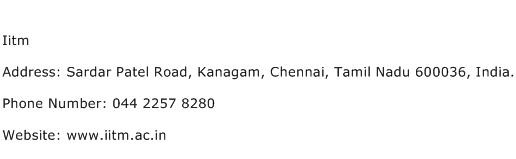 Iitm Address Contact Number