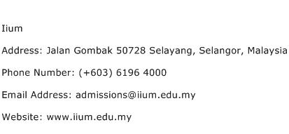 Iium Address Contact Number