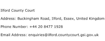 Ilford County Court Address Contact Number