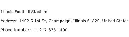 Illinois Football Stadium Address Contact Number