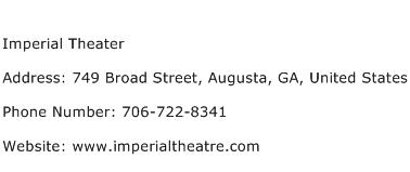 Imperial Theater Address Contact Number
