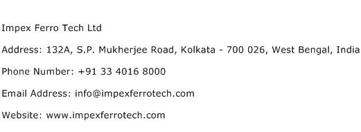 Impex Ferro Tech Ltd Address Contact Number
