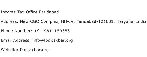 Income Tax Office Faridabad Address Contact Number