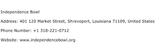 Independence Bowl Address Contact Number