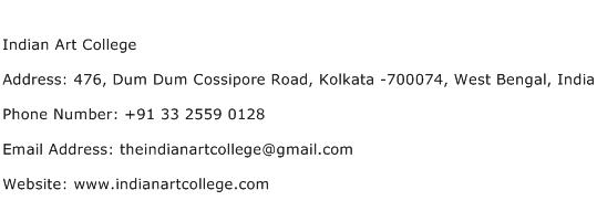 Indian Art College Address Contact Number