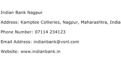 Indian Bank Nagpur Address Contact Number