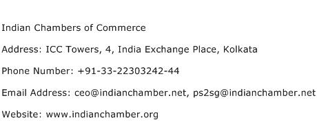 Indian Chambers of Commerce Address Contact Number