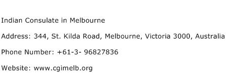Indian Consulate in Melbourne Address Contact Number