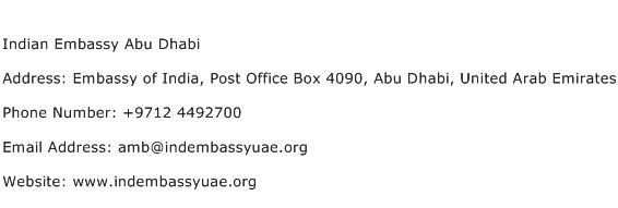 Indian Embassy Abu Dhabi Address Contact Number