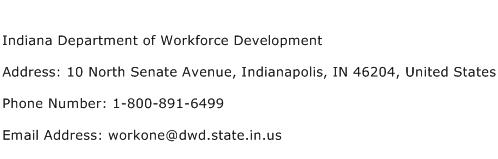 Indiana Department of Workforce Development Address Contact Number
