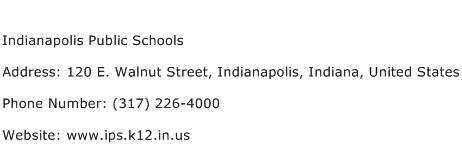 Indianapolis Public Schools Address Contact Number