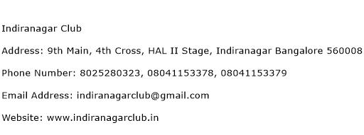 Indiranagar Club Address Contact Number