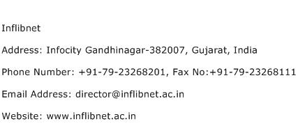 Inflibnet Address Contact Number